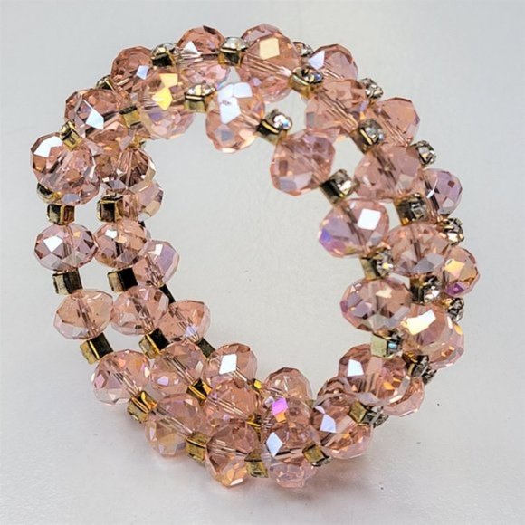 Pink Sparkling Crystal Wrap Bracelet - Picture 1 of 11